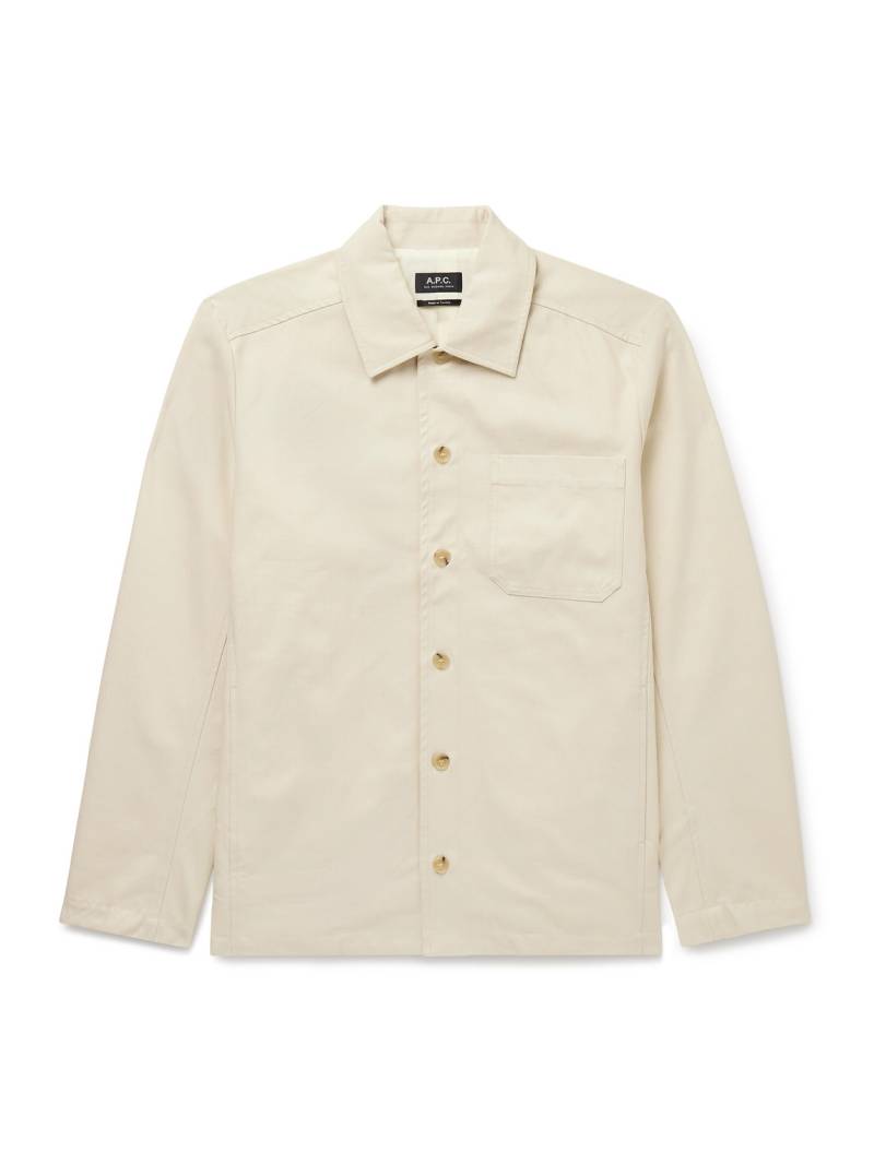 A.P.C. - Jeffray Herringbone Cotton Overshirt - Men - Neutrals - L von A.P.C.