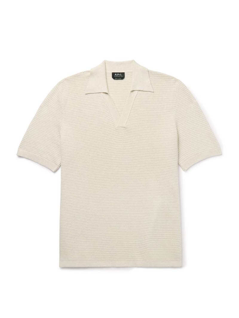 A.P.C. - Livio Ribbed Cotton Polo Shirt - Men - Neutrals - XL von A.P.C.