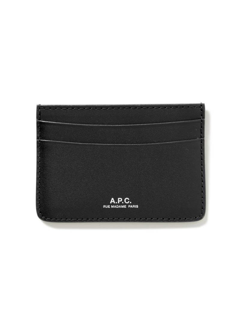 A.P.C. - Logo-Debossed Leather Cardholder - Men - Black von A.P.C.