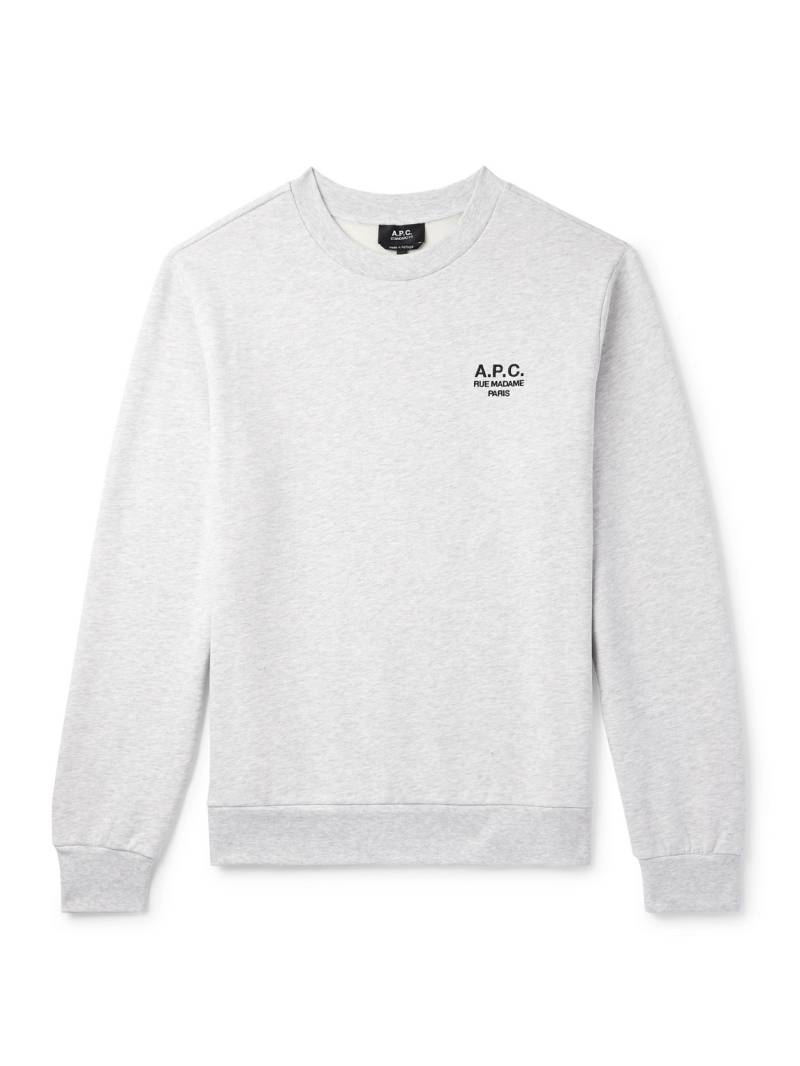 A.P.C. - Logo-Embroidered Cotton-Blend Jersey Sweatshirt - Men - Gray - XS von A.P.C.