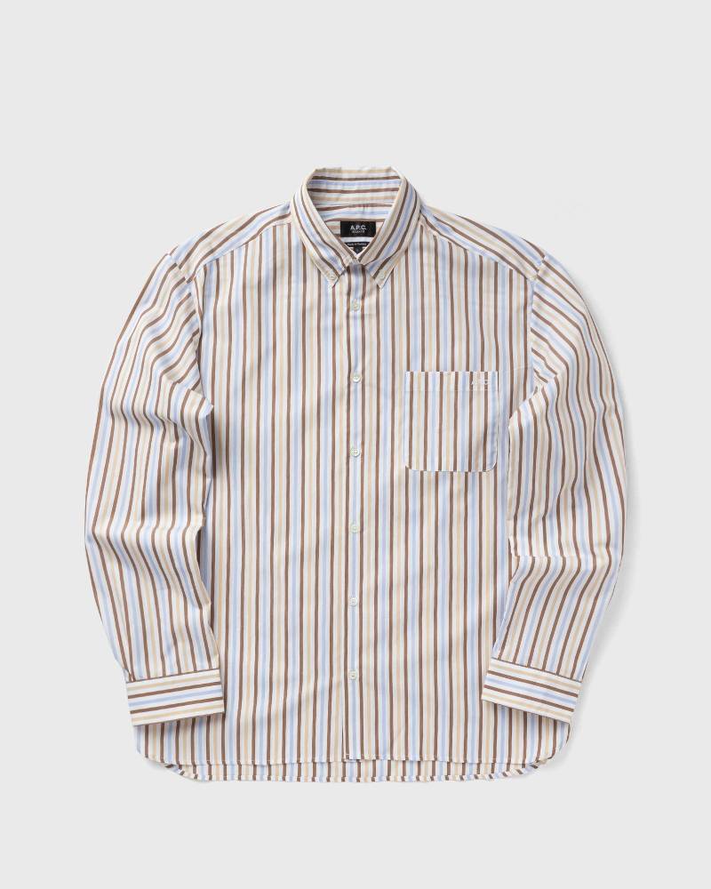 A.P.C. MATEO LOGO SHIRT men Longsleeves beige in Größe:M von A.P.C.