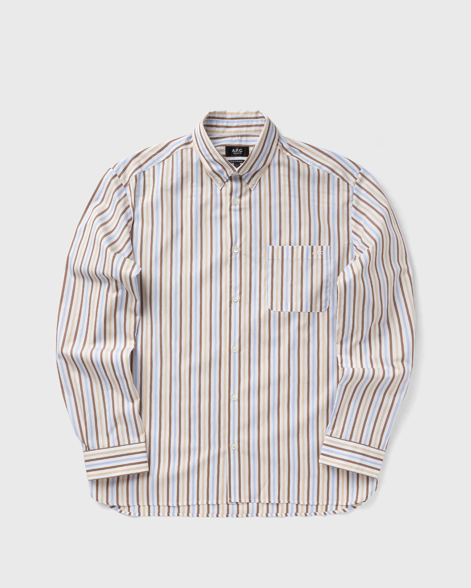 A.P.C. MATEO LOGO SHIRT men Longsleeves beige in Größe:S von A.P.C.