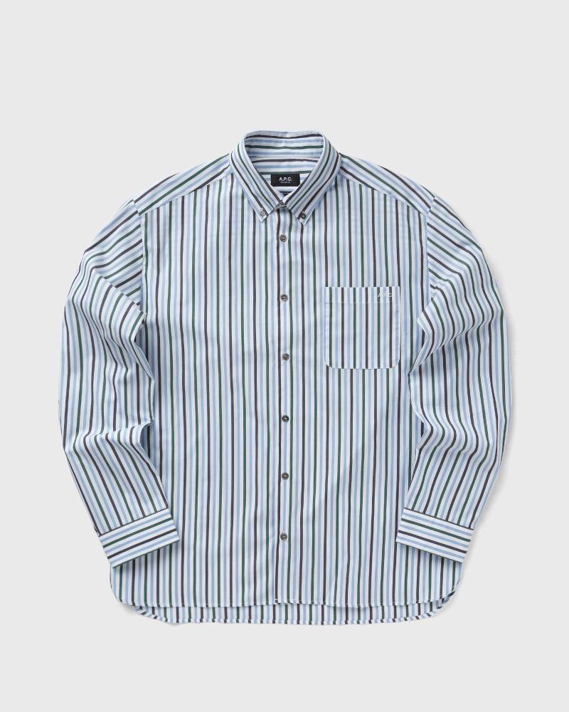 A.P.C. MATEO LOGO SHIRT men Longsleeves blue in Größe:M von A.P.C.