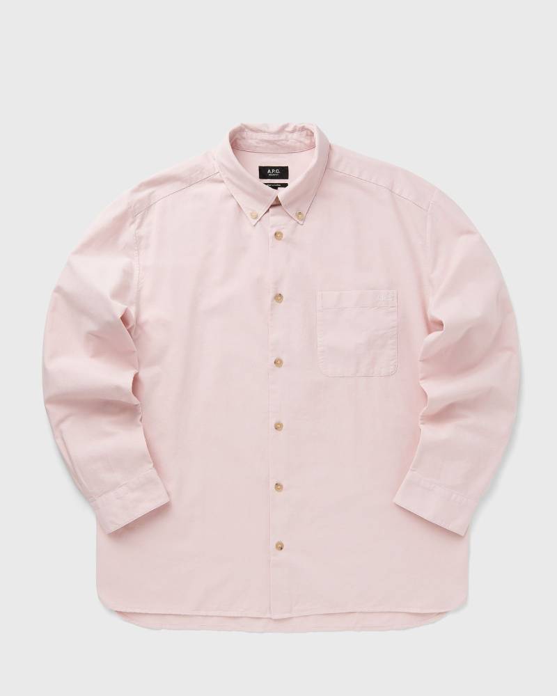 A.P.C. MATEO LOGO SHIRT men Longsleeves pink in Größe:L von A.P.C.