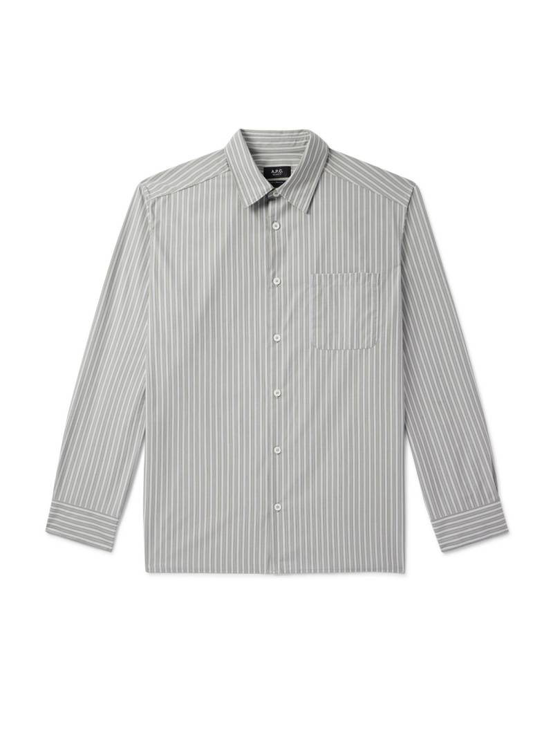 A.P.C. - Malo Striped Cotton Shirt - Men - Gray - L von A.P.C.