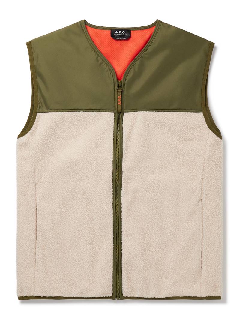 A.P.C. - Marty Fleece and Shell Gilet - Men - Neutrals - S von A.P.C.