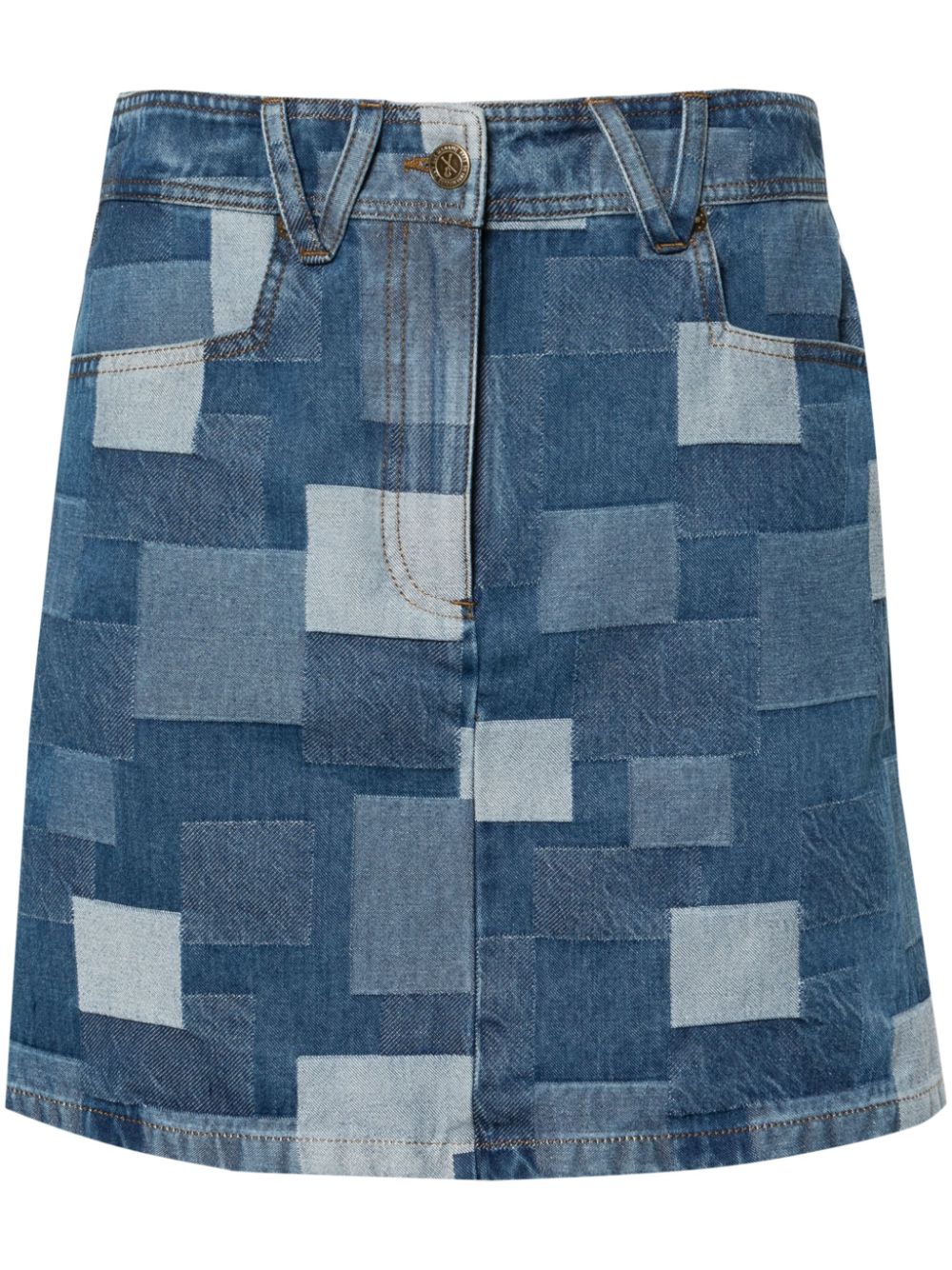 A.P.C. Mary-Jane Minirock mit Patchwork-Design - Blau von A.P.C.