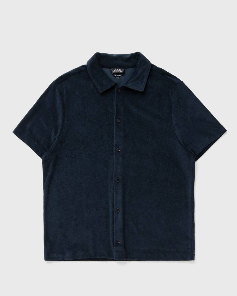 A.P.C. NICOLO - GOTS SHIRT men Shortsleeves blue in Größe:L von A.P.C.