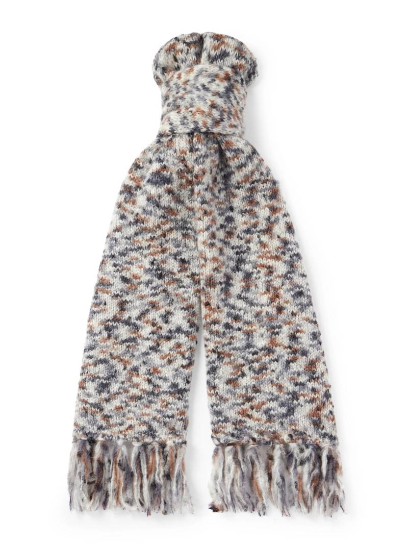 A.P.C. - Noah Fringed Knitted Scarf - Men - Gray von A.P.C.