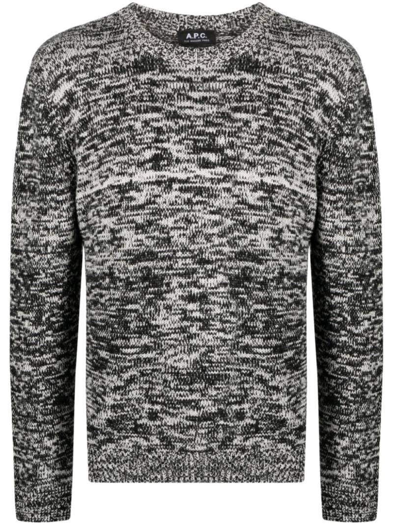 A.P.C. Melierter Noah Pullover - Schwarz von A.P.C.