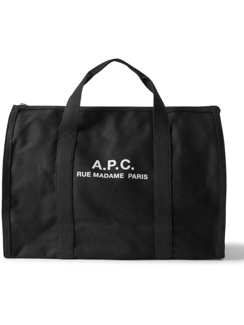 A.P.C. - Recuperation Logo-Print Cotton-Canvas Tote Bag - Men - Black von A.P.C.