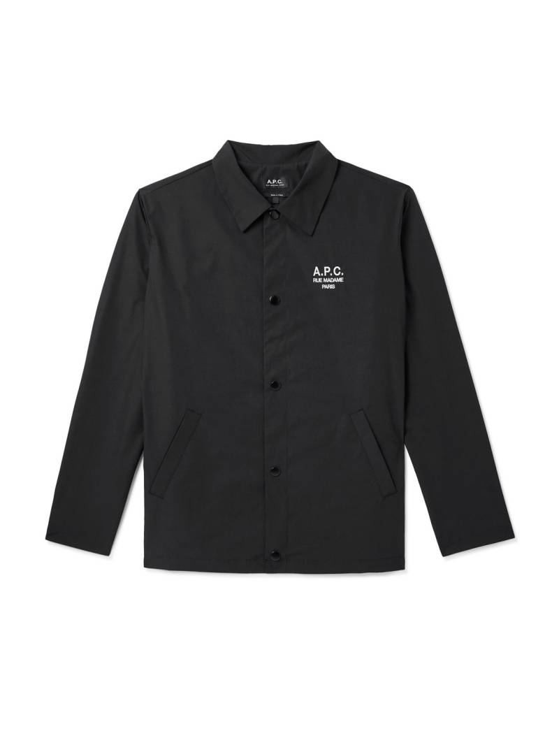 A.P.C. - Regis Logo-Embroidered Shell Jacket - Men - Black - M von A.P.C.