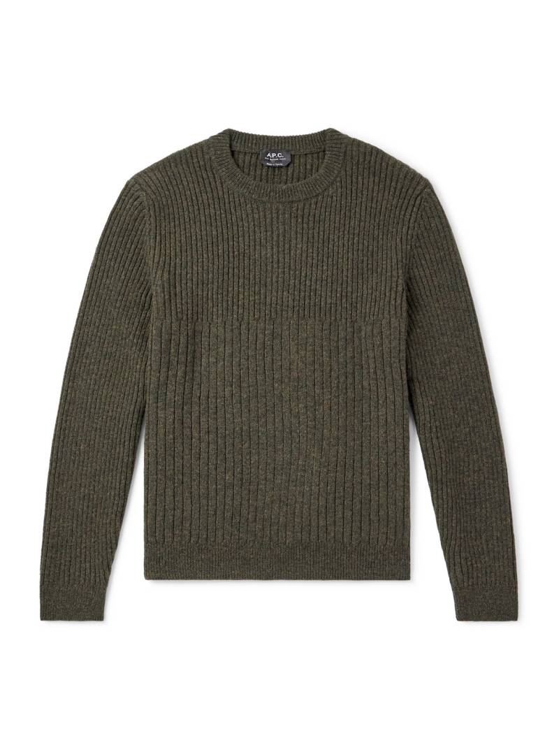 A.P.C. - Ribbed Wool Sweater - Men - Green - XS von A.P.C.