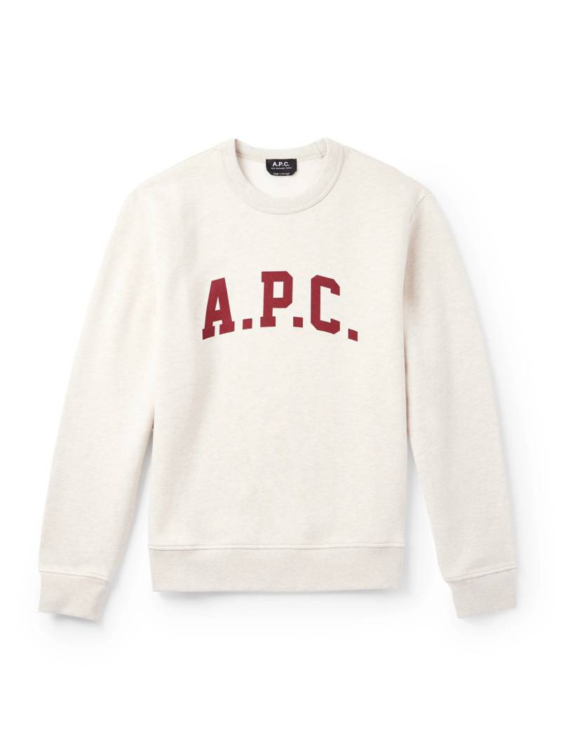 A.P.C. - Sweet Harris Logo-Print Organic Cotton-Jersey Sweatshirt - Men - Neutrals - S von A.P.C.