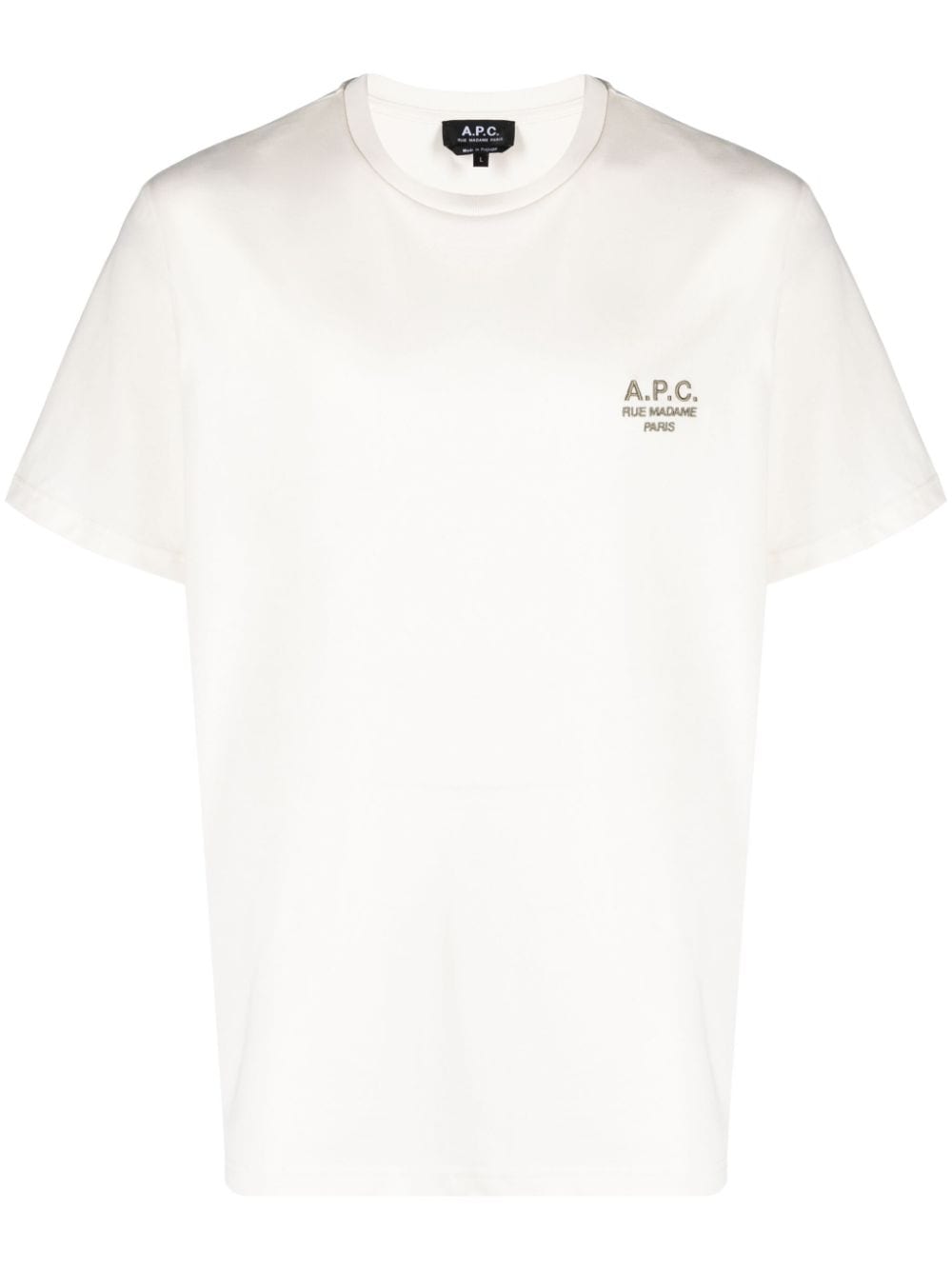 A.P.C. T-Shirt mit Logo-Stickerei - Nude von A.P.C.
