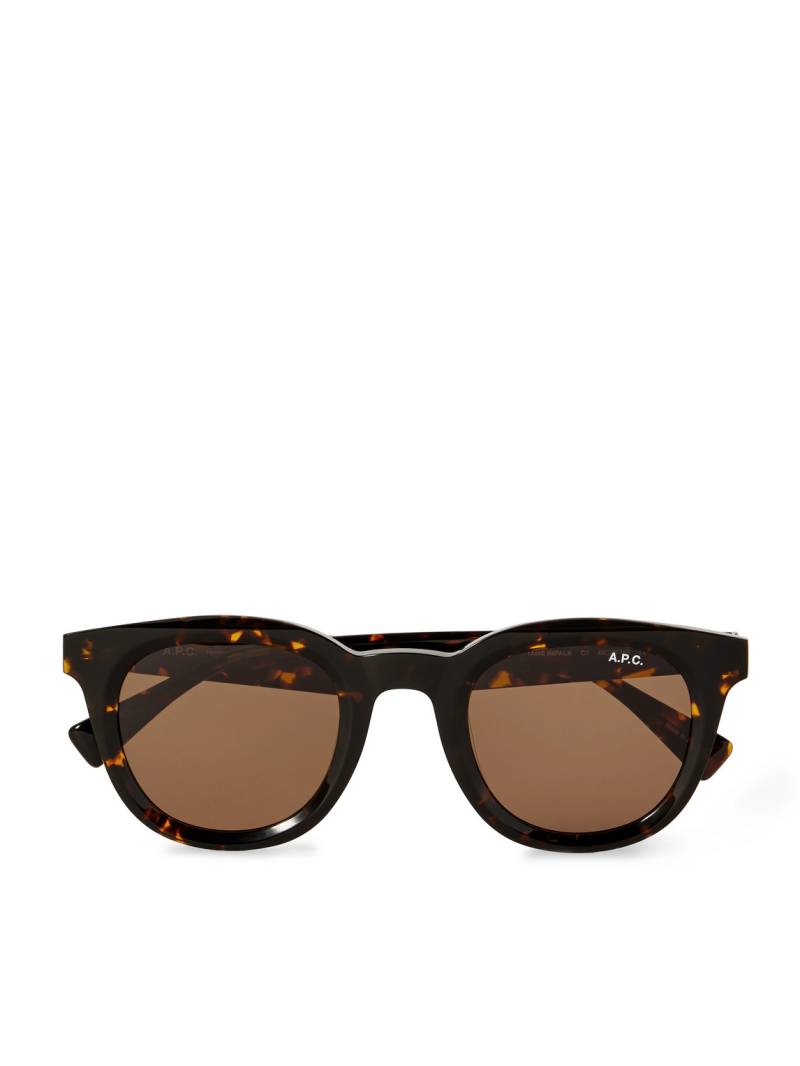A.P.C. - Tame Impala Lou Round-Frame Tortoiseshell Acetate Sunglasses - Men - Tortoiseshell von A.P.C.