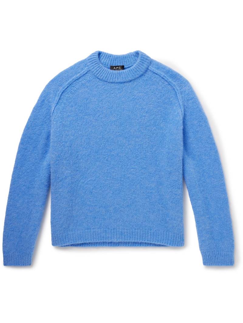 A.P.C. - Tyler Alpaca-Blend Mock-Neck Sweater - Men - Blue - M von A.P.C.