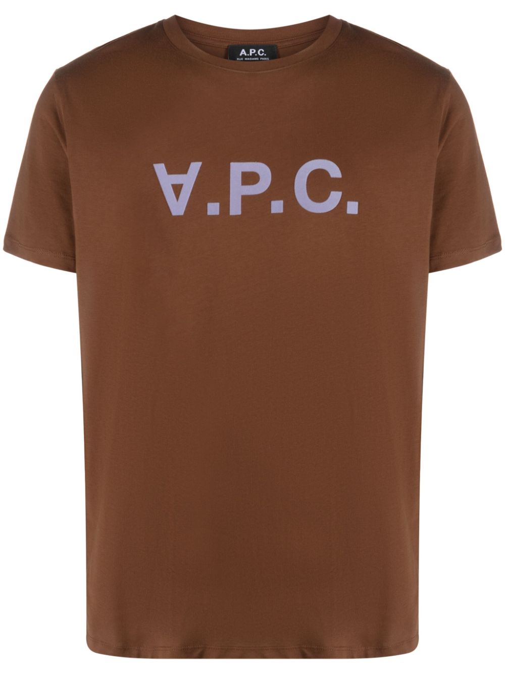 A.P.C. T-Shirt mit beflocktem Logo - Braun von A.P.C.