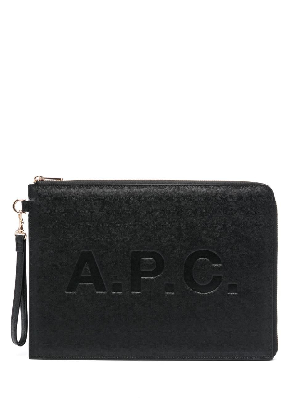 A.P.C. Clutch mit Logo-Prägung - Schwarz von A.P.C.