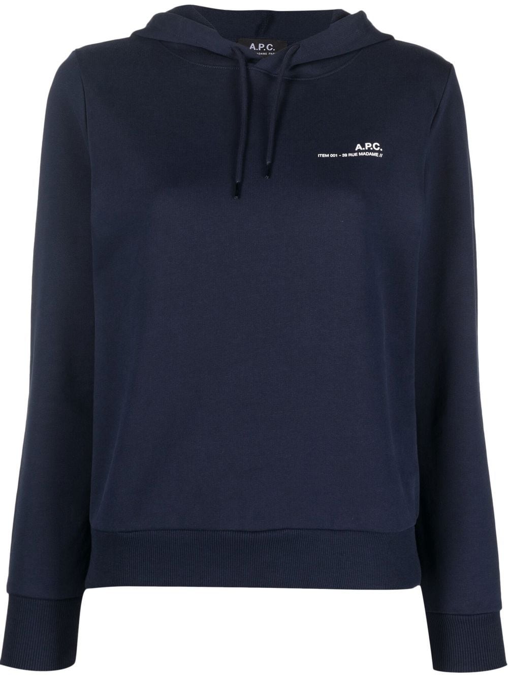 A.P.C. Hoodie mit Logo-Print - Blau von A.P.C.