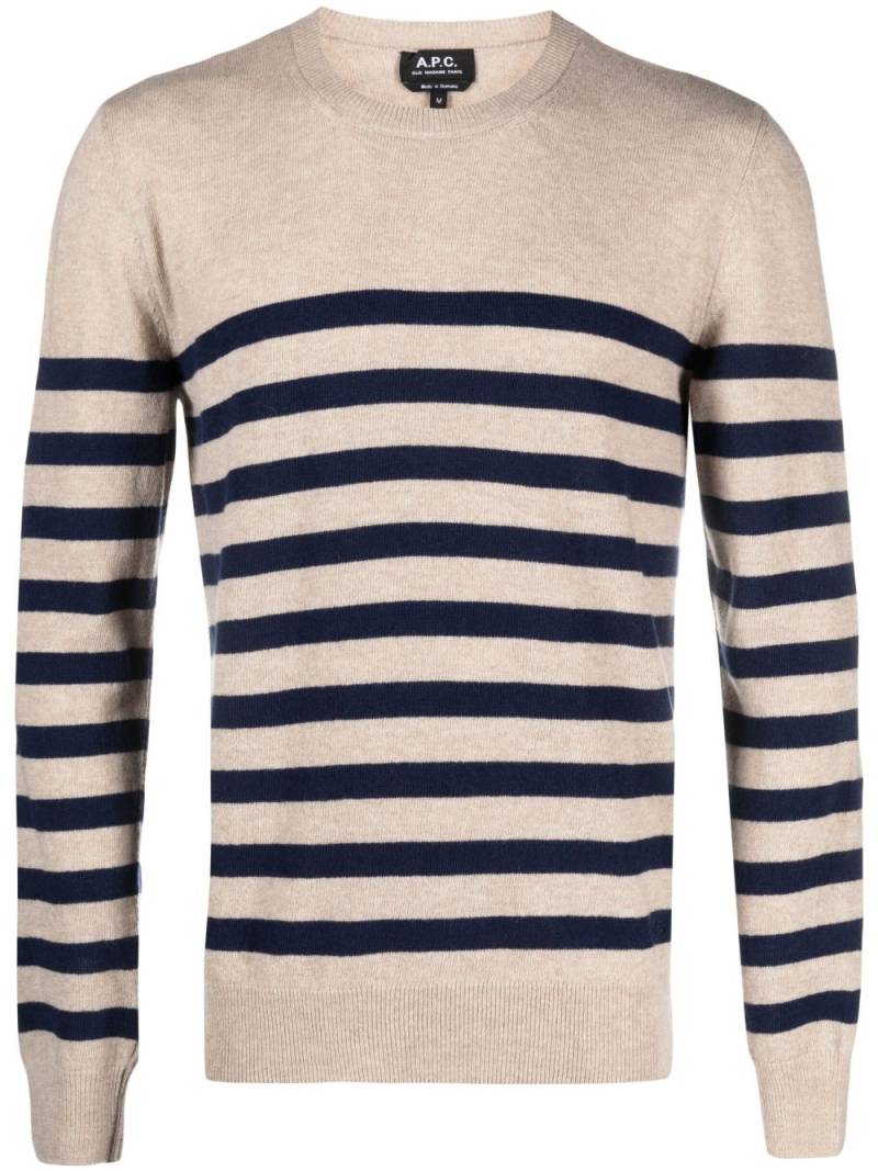 A.P.C. Gestreifter Pullover - Nude von A.P.C.