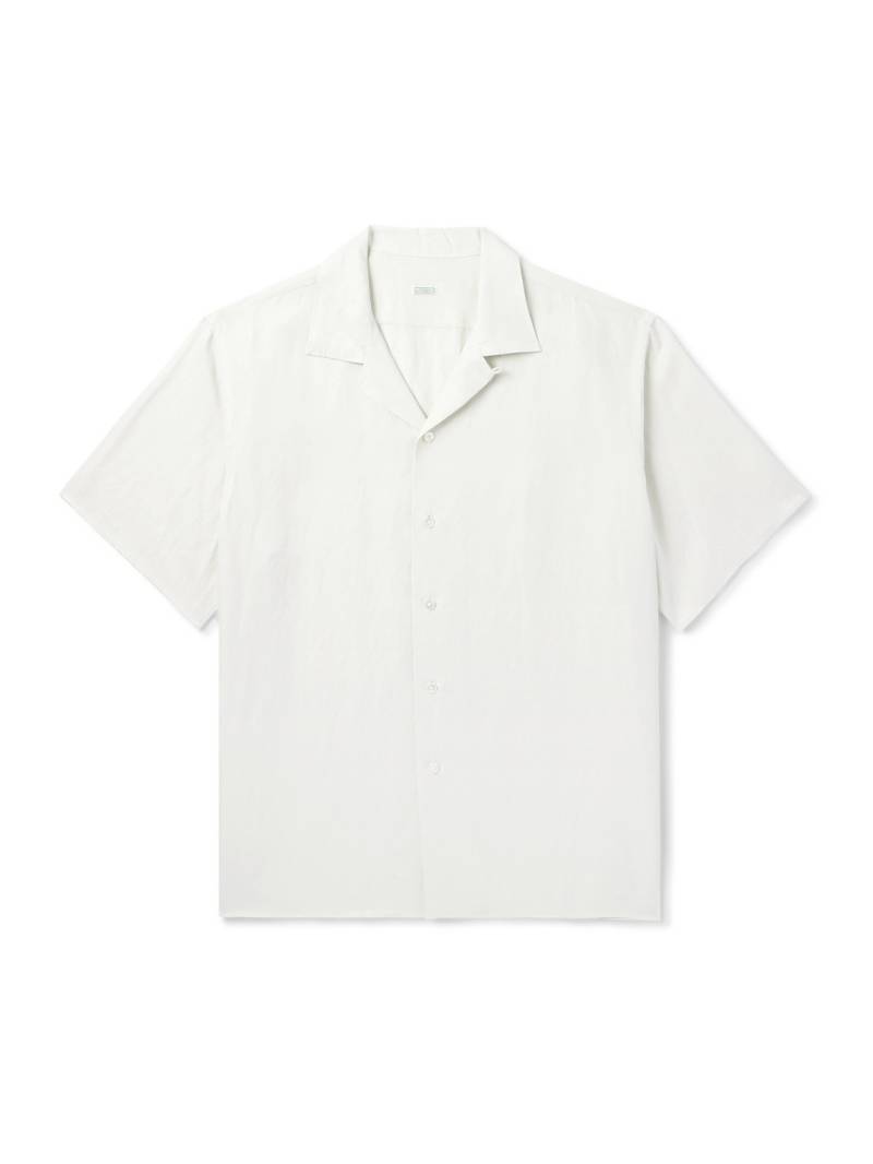 A.PRESSE - Convertible-Collar Silk and Linen-Blend Shirt - Men - Neutrals - 4 von A.PRESSE