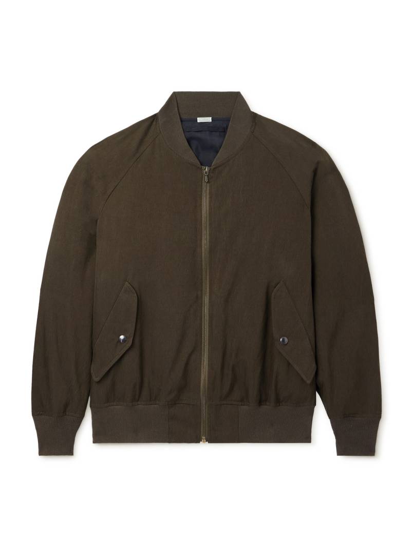 A.PRESSE - Silk and Cotton-Blend Bomber Jacket - Men - Green - 3 von A.PRESSE