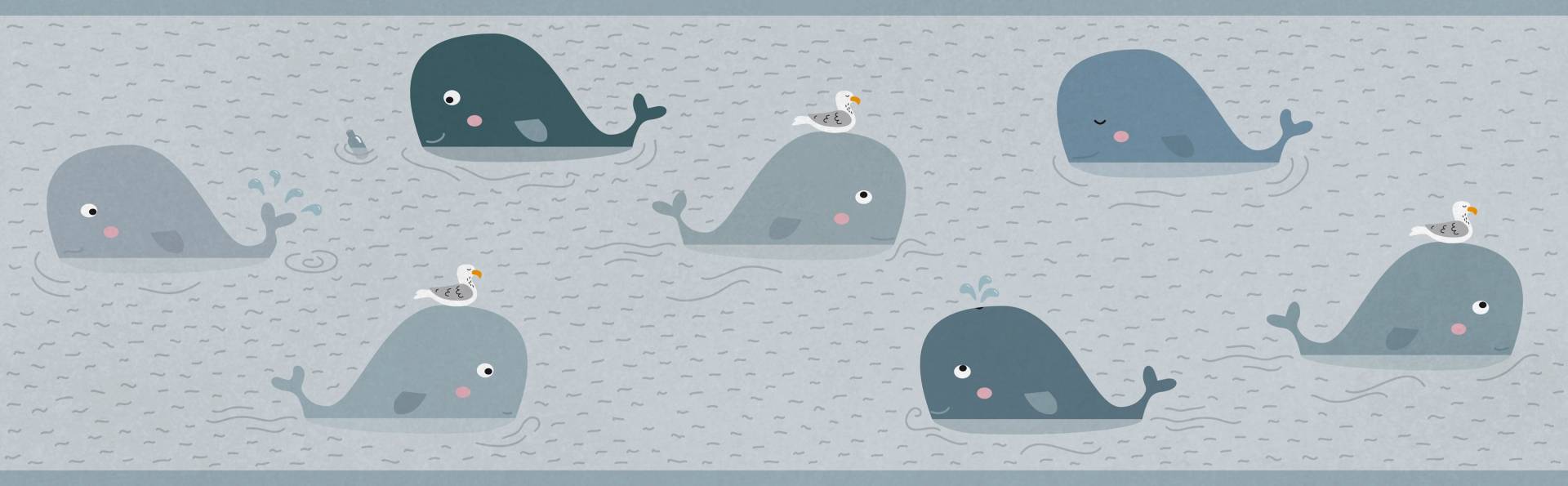 A.S. Création Bordüre "Floating Friends" Motiv  abstrakt  naturalistisch glatt Papier Wand Schräge Tür Borte Wohnzimmer Schlafzimmer Küche Design von A.S. Création