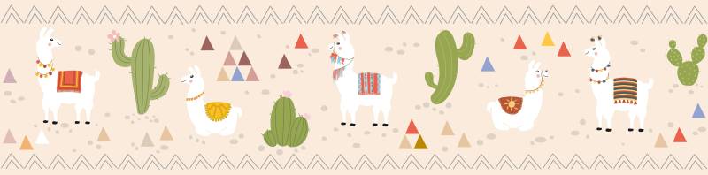 A.S. Création Bordüre "Relaxed Lamas" Motiv  abstrakt  naturalistisch glatt Papier Wand Schräge Tür Borte Wohnzimmer Schlafzimmer Küche Design von A.S. Création