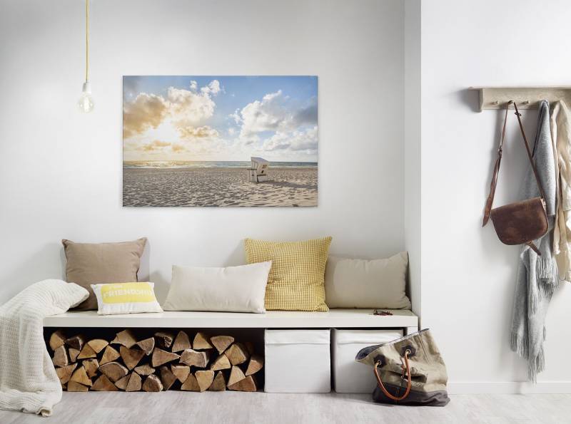 A.S. Création Leinwandbild "Beach Chair" Gemälde  Kunst 1 Stk. tlg. Strand Meer Keilrahmen Natur Leinwand-Bild Wohnzimmer modern Wandbild von A.S. Création