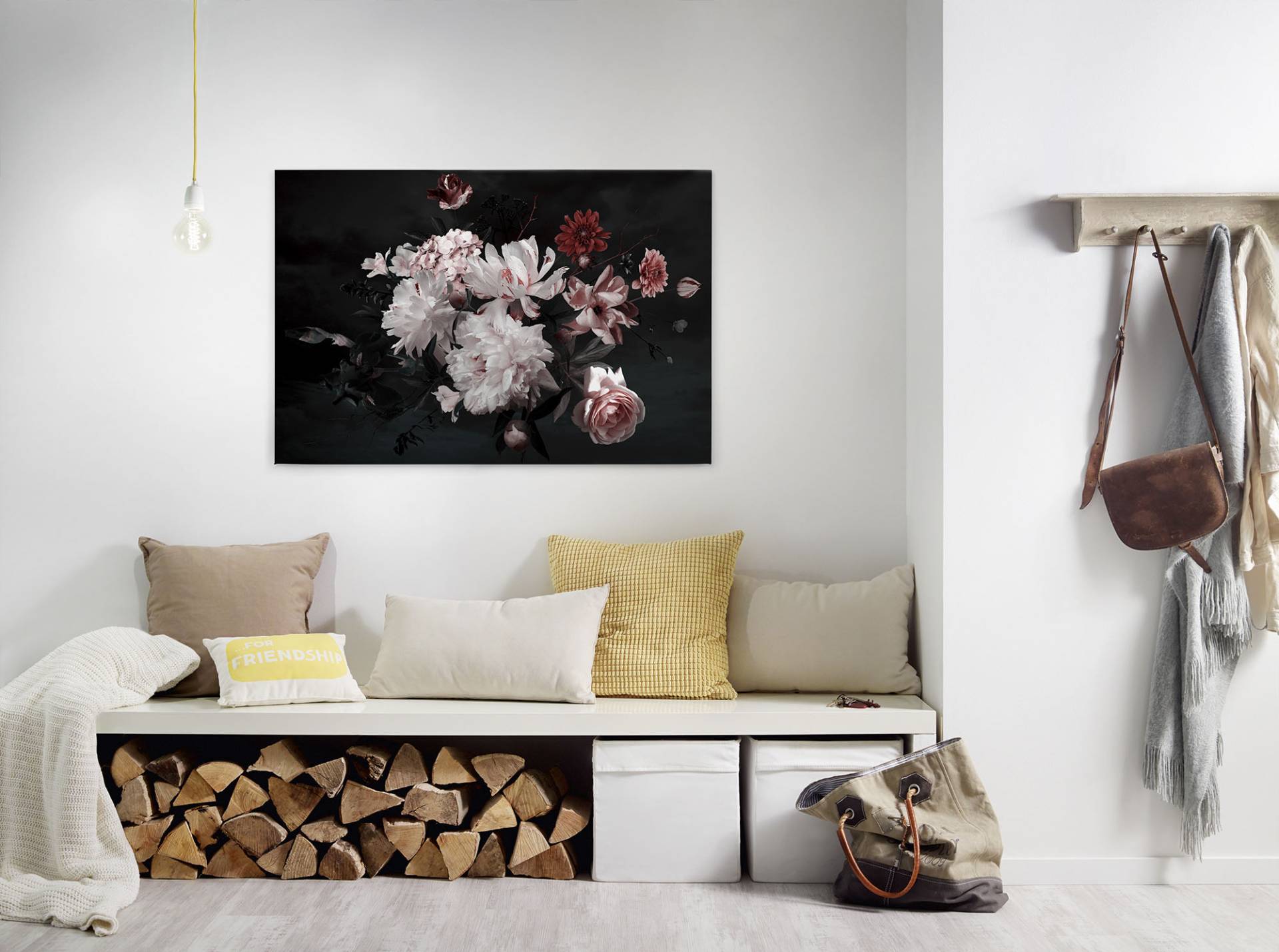 A.S. Création Leinwandbild "Blunch Of Flowers" Blumen  Kunst 1 Stk. tlg. Romantische Blumen, Rosen Keilrahmen Leinwand-Bild Wohnzimmer modern von A.S. Création