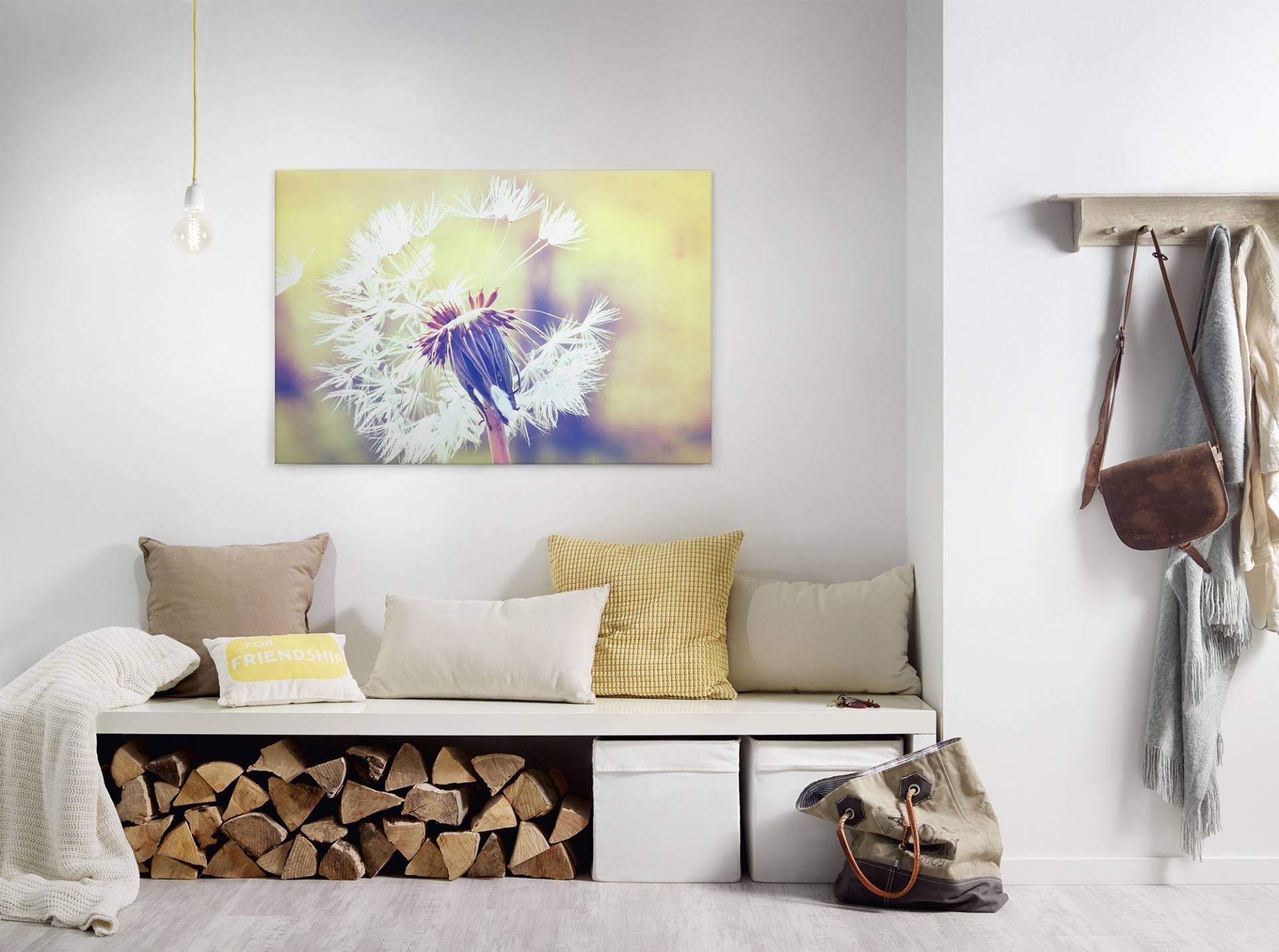 A.S. Création Leinwandbild "Dandelion" Gemälde  Kunst 1 Stk. tlg. Pusteblume Keilrahmen Leinwand-Bild Wohnzimmer modern Wandbild Kinder von A.S. Création