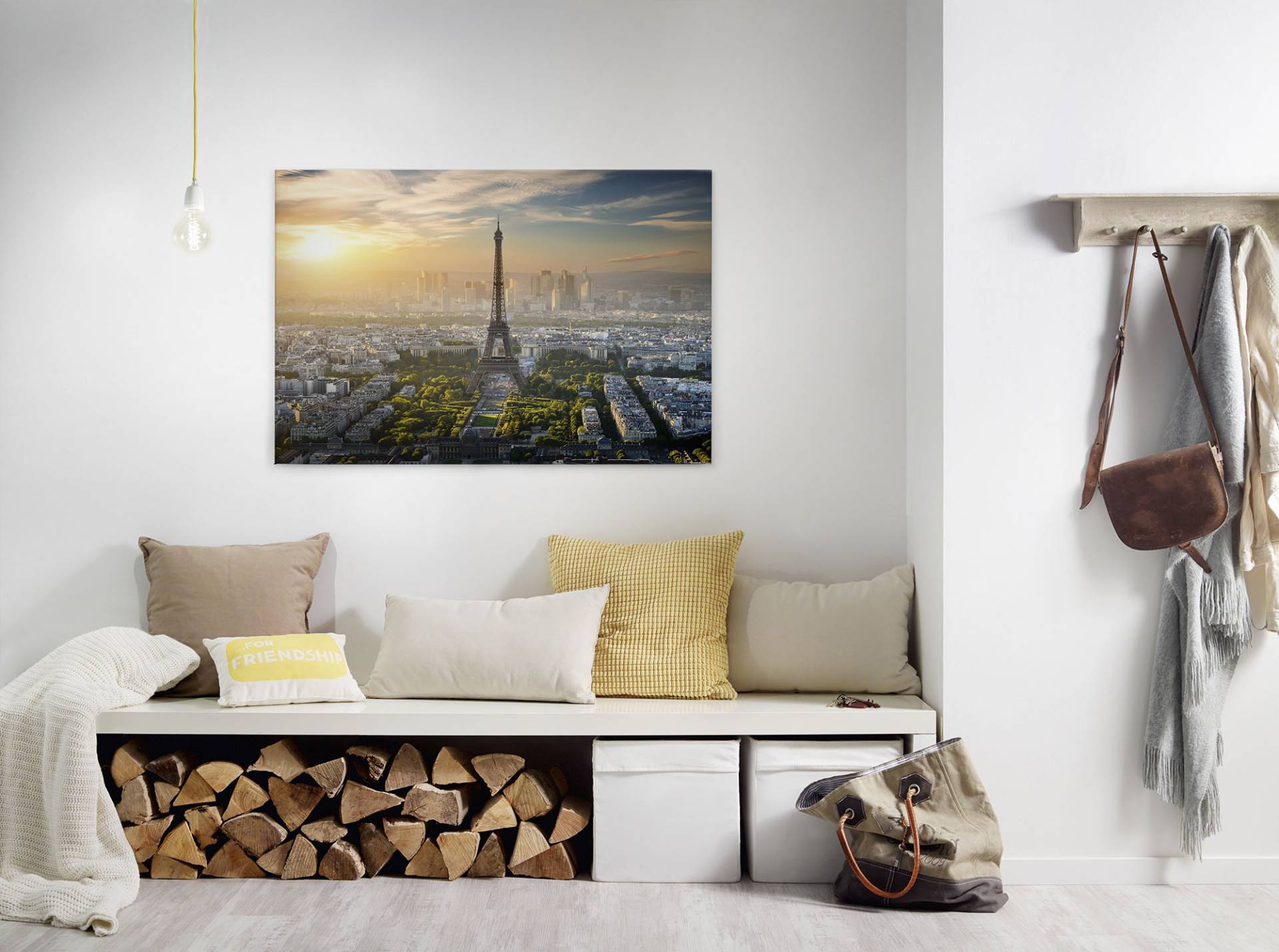 A.S. Création Leinwandbild "Eiffel Tower" Kunst  Paris 1 Stk. tlg. Paris Keilrahmen Bild Eiffelturm Leinwand-Bild Wohnzimmer modern Wand von A.S. Création