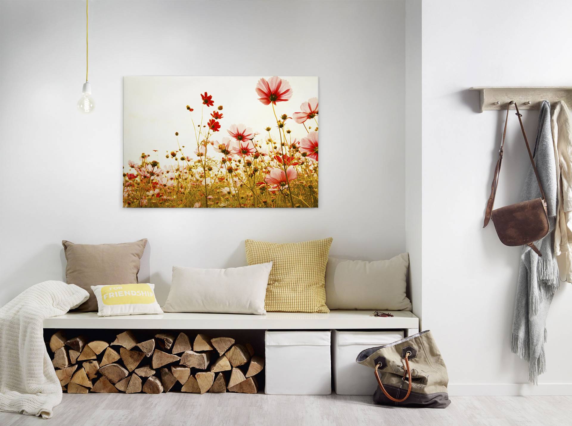 A.S. Création Leinwandbild "Flower Meadow" Kunst 1 Stk. tlg. Mohnblume Keilrahmen Blumenwiese Leinwand-Bild Wohnzimmer modern Wand von A.S. Création