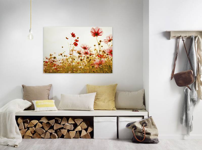 A.S. Création Leinwandbild "Flower Meadow" Kunst 1 Stk. tlg. Mohnblume Keilrahmen Blumenwiese Leinwand-Bild Wohnzimmer modern Wand von A.S. Création