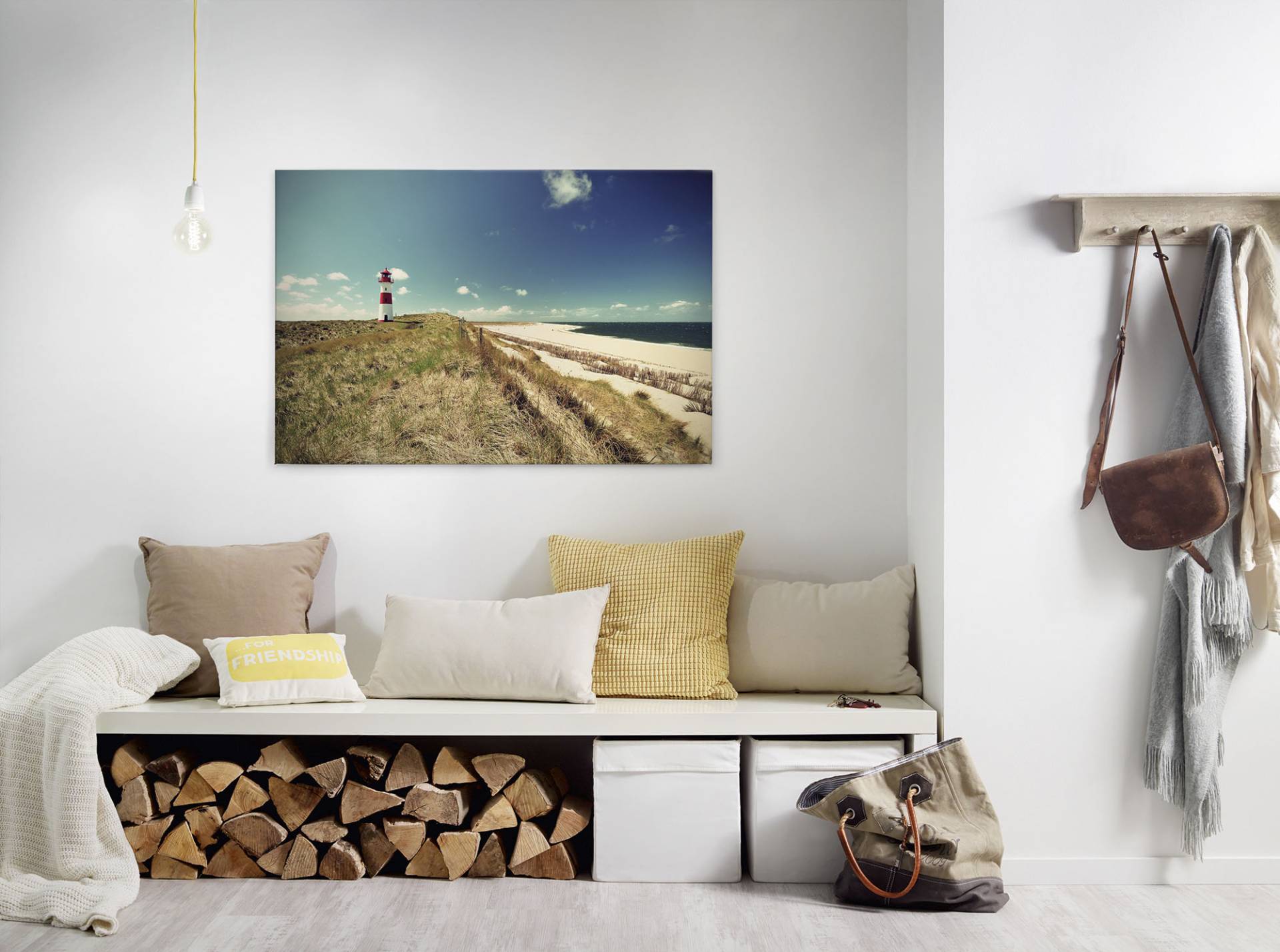 A.S. Création Leinwandbild "Lighthouse" Gemälde  Kunst 1 Stk. tlg. Strand Dünen Meer Keilrahmen Natur Leinwand-Bild Wohnzimmer modern von A.S. Création