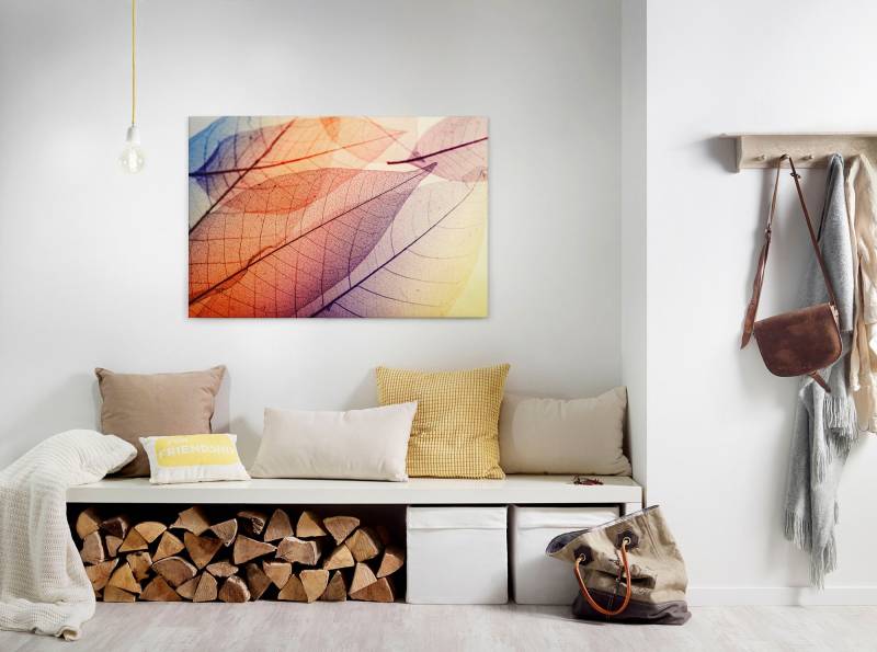 A.S. Création Leinwandbild "Limpid Leaf" Kunst  Natur 1 Stk. tlg. Keilrahmen Moderne Blätter Bunt Leinwand-Bild Wohnzimmer modern Kinder von A.S. Création