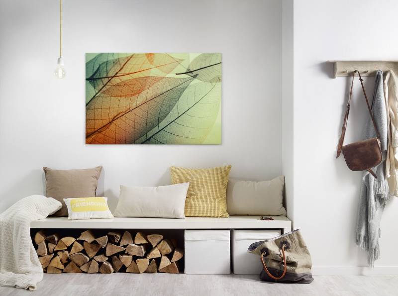 A.S. Création Leinwandbild "Limpid Leaf" Kunst  Natur 1 Stk. tlg. Keilrahmen Moderne Blätter Bunt Leinwand-Bild Wohnzimmer modern Kinder von A.S. Création