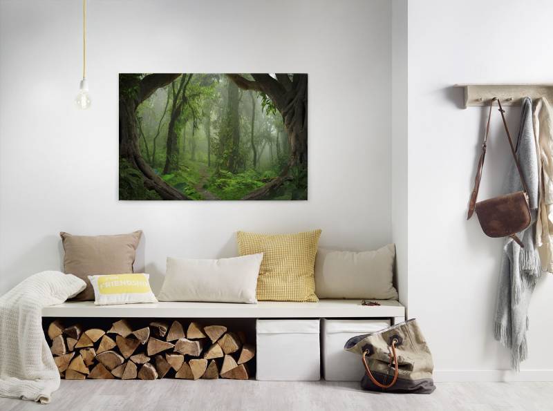 A.S. Création Leinwandbild "Tropical Forest" Gemälde  Kunst 1 Stk. tlg. Tropischer Wald Keilrahmen Natur Leinwand-Bild Wohnzimmer modern Wand von A.S. Création
