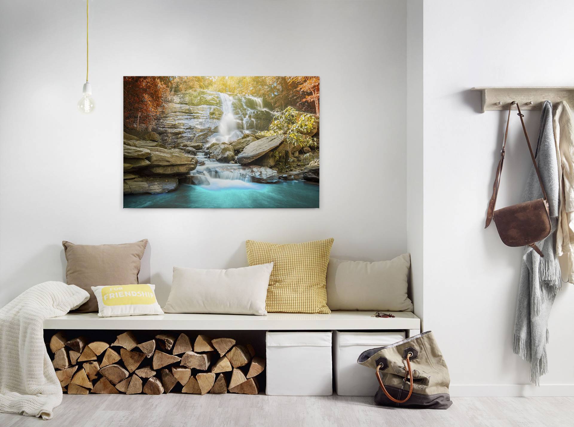 A.S. Création Leinwandbild "Waterfall" Kunst  Natur 1 Stk. tlg. Wasserfall Bild Keilrahmen Leinwand-Bild Wohnzimmer modern Wandbild von A.S. Création