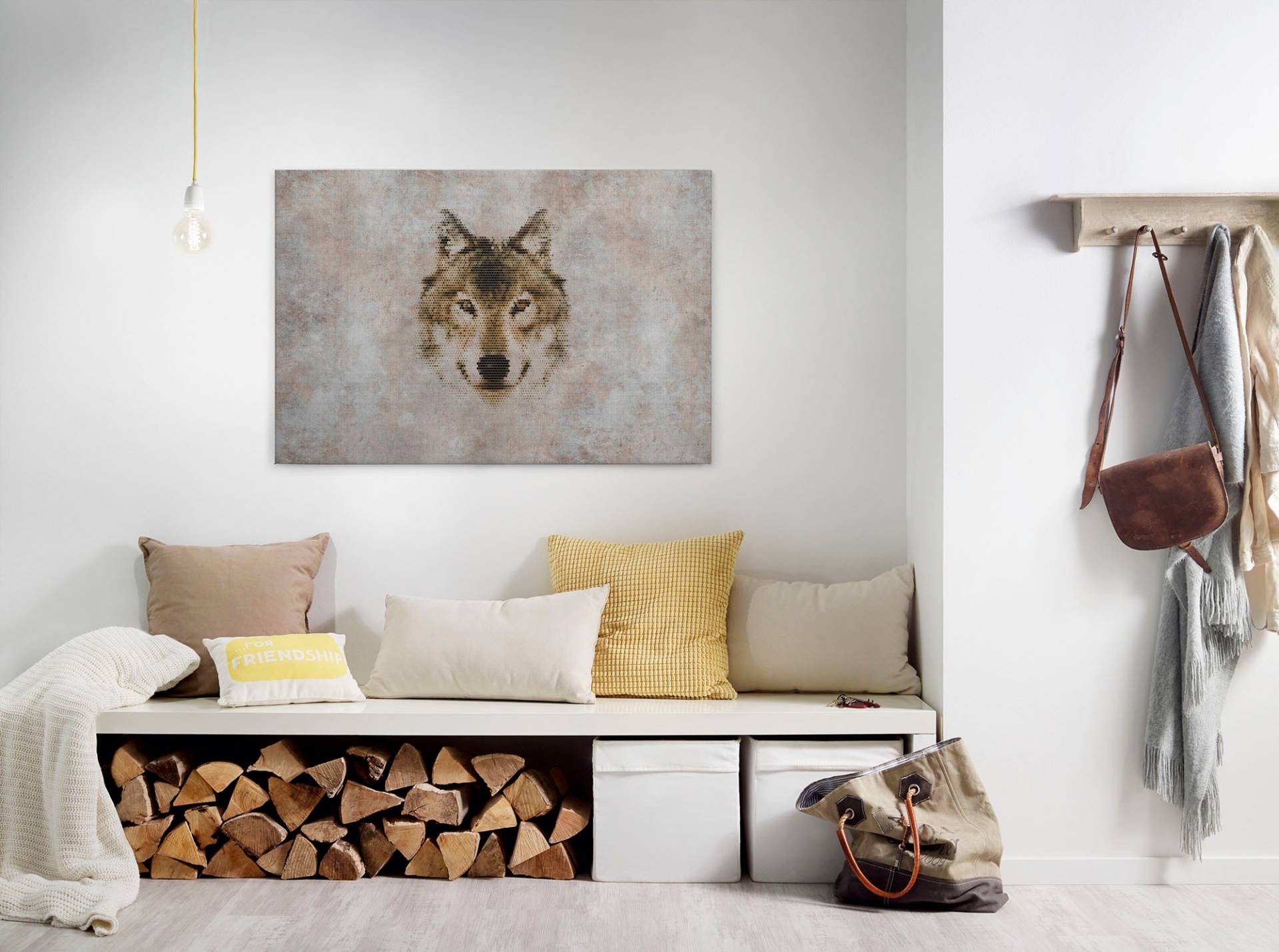 A.S. Création Leinwandbild "big three" Kunst  Tiere 1 Stk. tlg. Keilrahmen Bild Betonoptik Tiere Leinwand-Bild Wohnzimmer modern Wand von A.S. Création