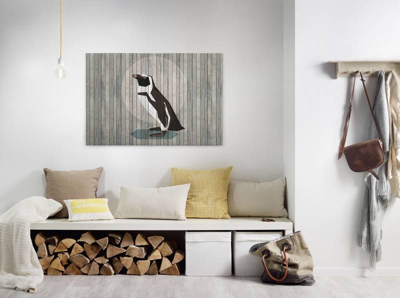 A.S. Création Leinwandbild "born to be wild 4" Kunst  Tiere 1 Stk. tlg. Keilrahmen Holzoptik Pinguin Tiere Leinwand-Bild Wohnzimmer modern von A.S. Création