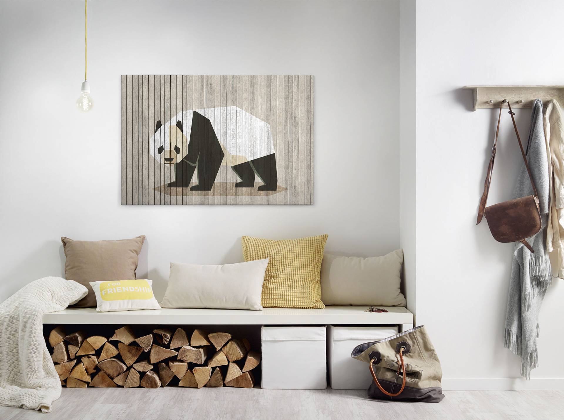 A.S. Création Leinwandbild "born to be wild" Kunst  Tiere 1 Stk. tlg. Keilrahmen Bild Holzoptik Tiere Leinwand-Bild Wohnzimmer modern Kinder von A.S. Création