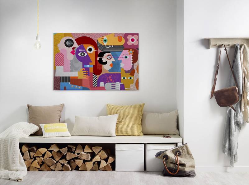A.S. Création Leinwandbild "couples" Abstrakt  Kunst 1 Stk. tlg. Keilrahmen Bild Bunt Abstrakt Menschen Leinwand-Bild Wohnzimmer modern von A.S. Création