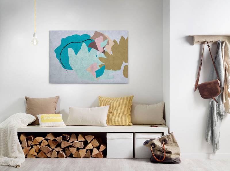 A.S. Création Leinwandbild "floral collage" Abstrakt  Kunst 1 Stk. tlg. Keilrahmen Bild Floral Abstrakt Leinwand-Bild Wohnzimmer modern Kinder von A.S. Création