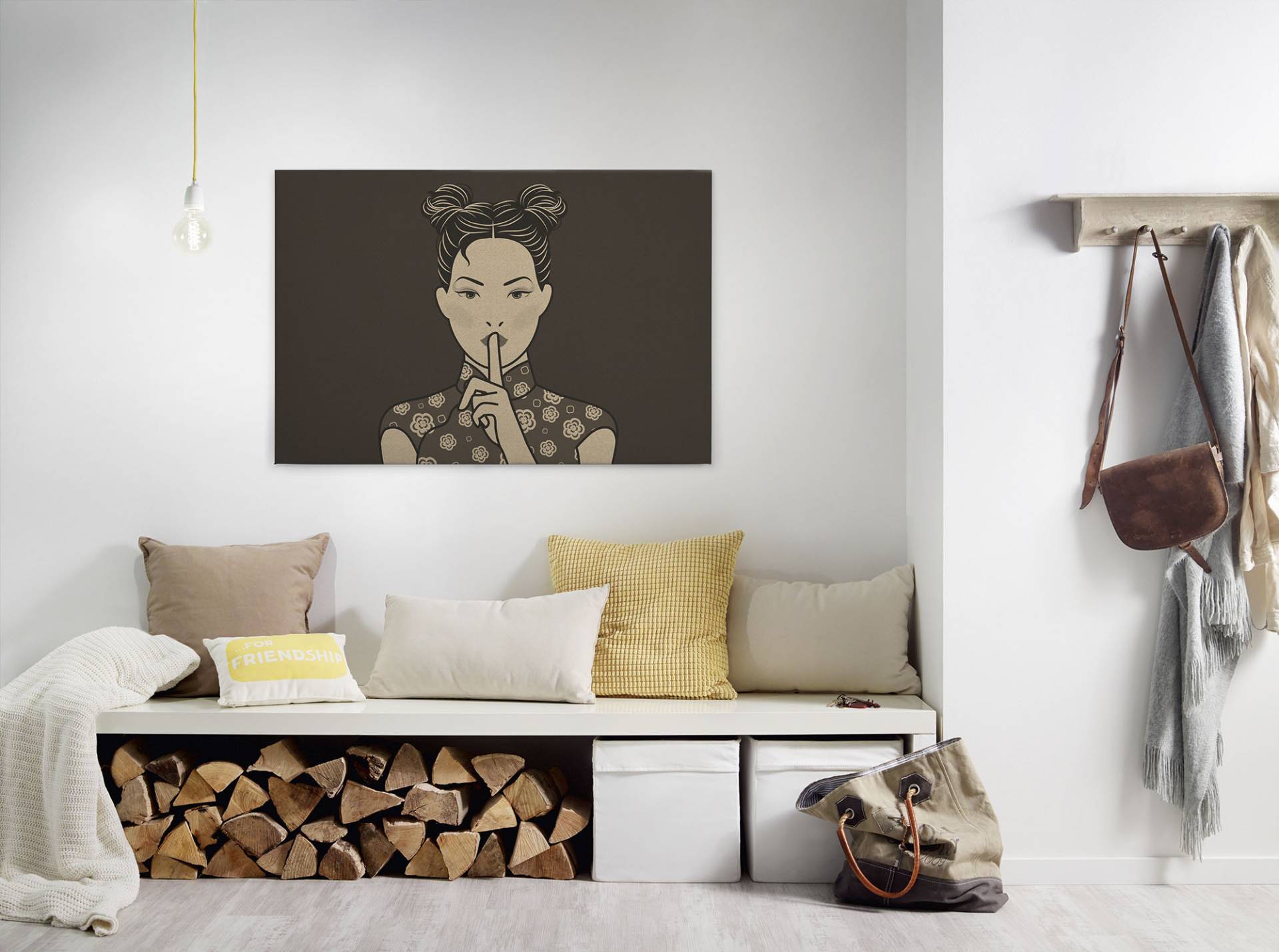 A.S. Création Leinwandbild "himari" Gemälde  Kunst 1 Stk. tlg. Keilrahmen Bild Asiatisch Frau Leinwand-Bild Wohnzimmer modern Kinder von A.S. Création