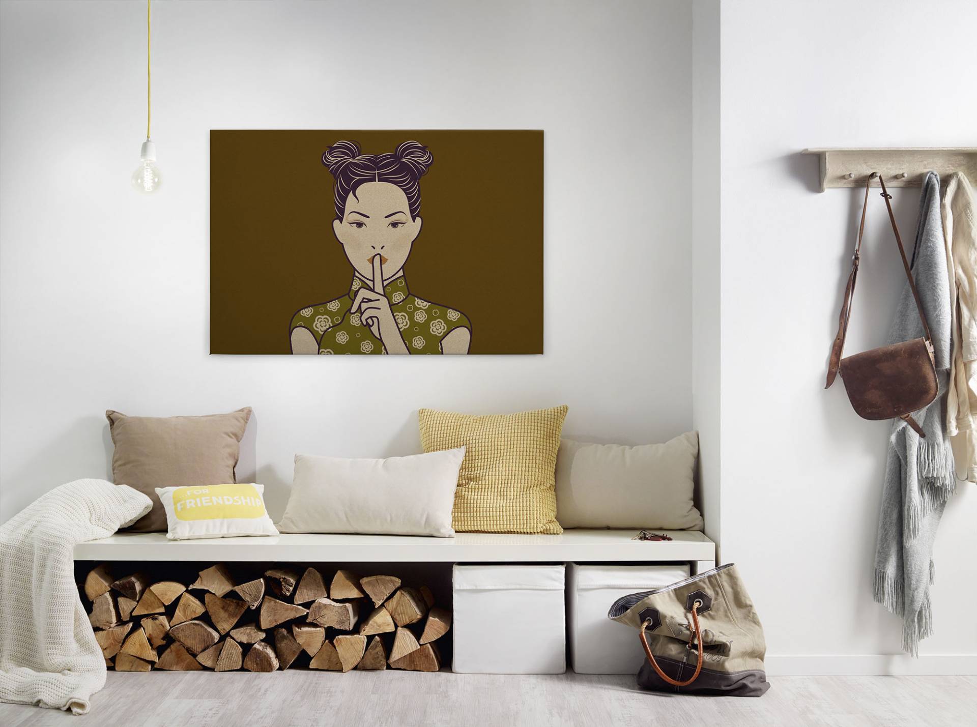 A.S. Création Leinwandbild "himari" Gemälde  Kunst 1 Stk. tlg. Keilrahmen Bild Asiatisch Frau Leinwand-Bild Wohnzimmer modern Kinder von A.S. Création