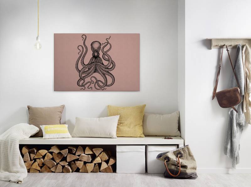 A.S. Création Leinwandbild "jules" Kunst  Tiere 1 Stk. tlg. Keilrahmen Bild Octopus Krake Leinwand-Bild Wohnzimmer modern Wandbild von A.S. Création