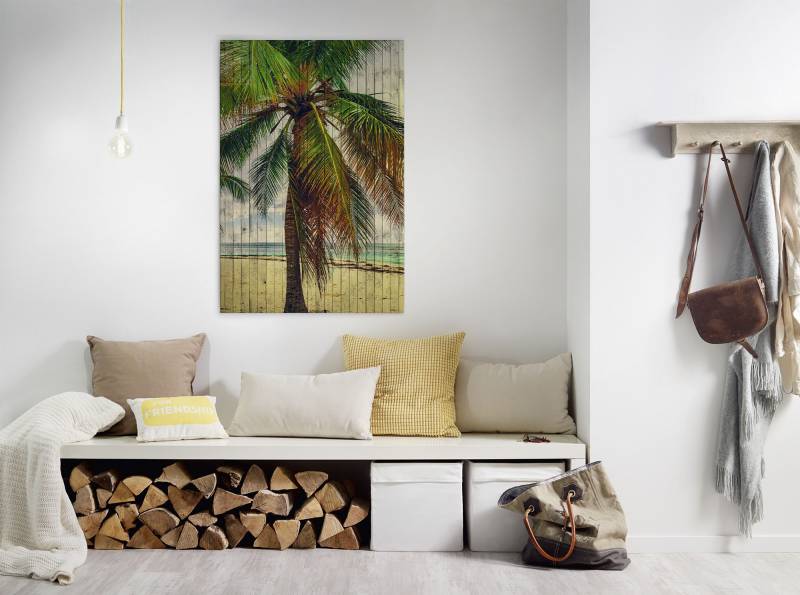 A.S. Création Leinwandbild "tahiti 3" Gemälde  Kunst 1 Stk. tlg. Keilrahmen Bild Strand Palme Leinwand-Bild Wohnzimmer modern Wandbild von A.S. Création