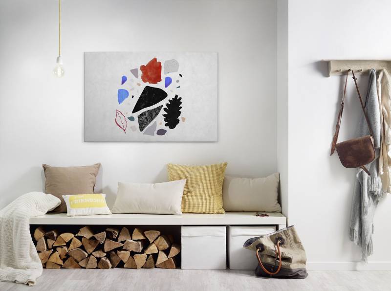 A.S. Création Leinwandbild "terrazzo 3" Abstrakt  Kunst 1 Stk. tlg. Keilrahmen Bild Abstrakt Bunt Grau Leinwand-Bild Wohnzimmer modern von A.S. Création